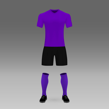 football kit Fiorentina, shirt template for soccer jersey. Vector illustrationのイラスト素材
