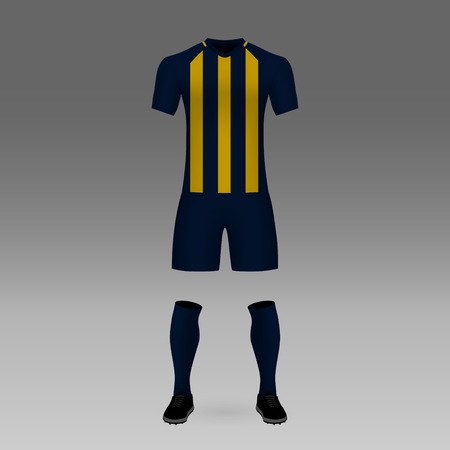 football kit Rosario Central, shirt template for soccer jersey. Vector illustrationのイラスト素材