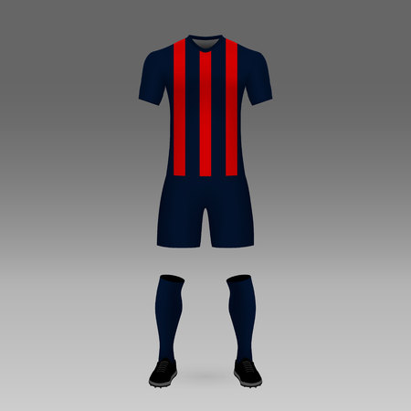 football kit San Lorenzo, shirt template for soccer jersey. Vector illustrationのイラスト素材
