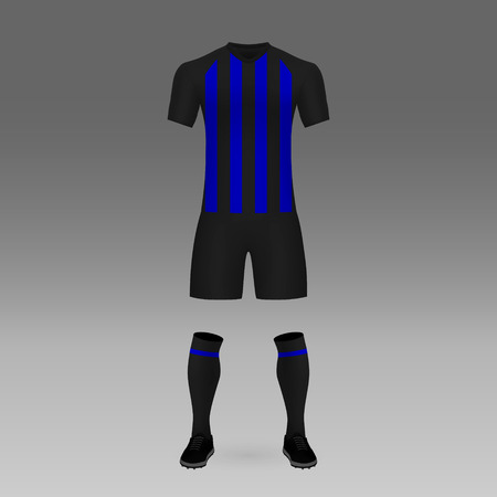 football kit Inter Milan, shirt template for soccer jersey. Vector illustrationのイラスト素材