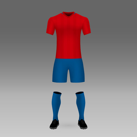 football kit Steaua, shirt template for soccer jersey. Vector illustrationのイラスト素材