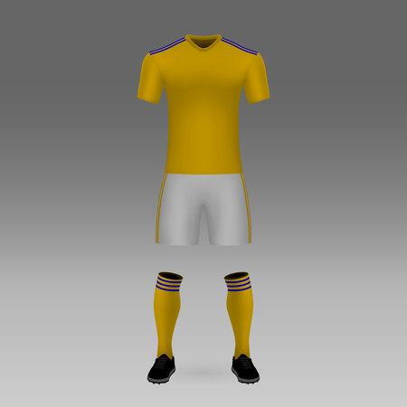 football kit UANL Tigres shirt template for soccer jersey. Vector illustrationのイラスト素材