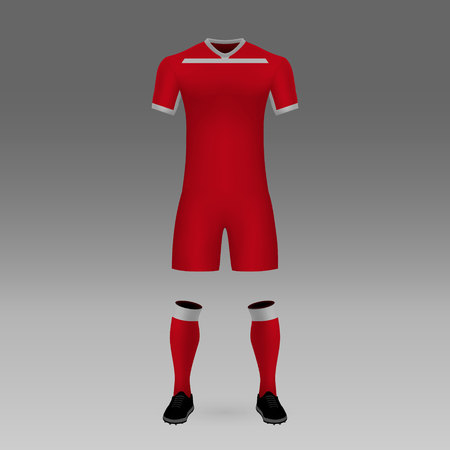football kit Toluca, shirt template for soccer jersey. Vector illustrationのイラスト素材