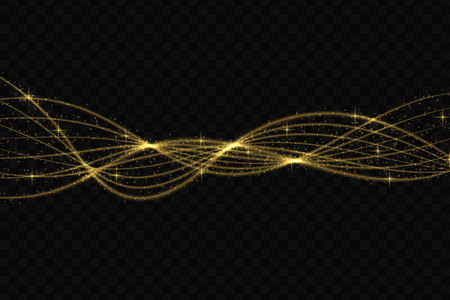 Gold glow light effect stars bursts with sparkles isolated. magic dust particles. Vector illustration sparkling comet tailのイラスト素材