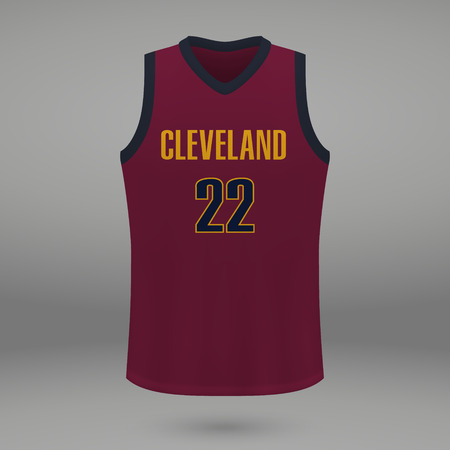 Realistic sport shirt Cleveland Cavaliers, jersey template for basketball kit. Vector illustrationのイラスト素材