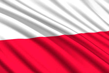 waving flag of Poland. Vector illustrationのイラスト素材
