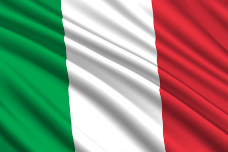 waving flag of Italy. Vector illustrationのイラスト素材