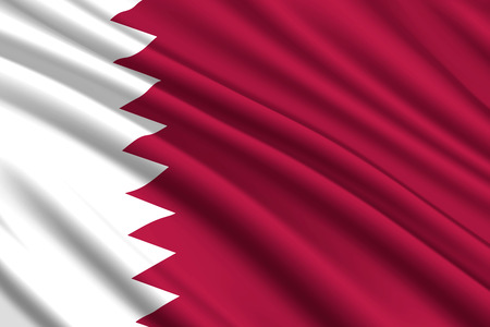 waving flag of Qatar. Vector illustration
