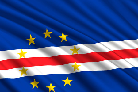 waving flag of Cape Verde. Vector illustrationのイラスト素材