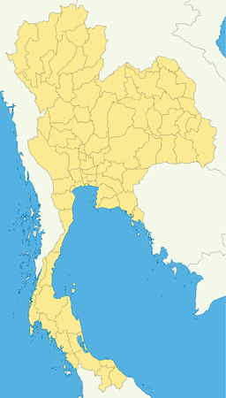High quality map of Thailand with borders of the regionsのイラスト素材