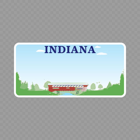 Number plate. Vehicle registration plates of USA state - Indianaのイラスト素材
