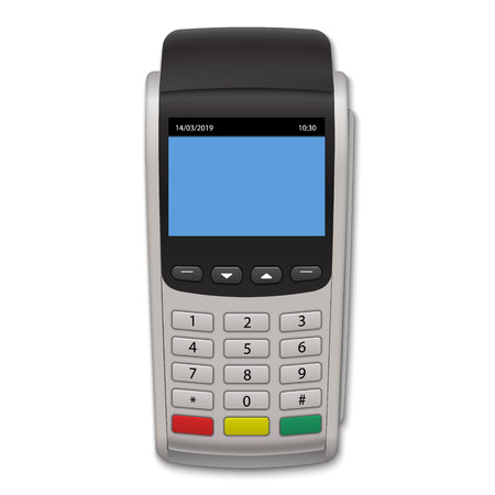 Realistic Payment Terminal. POS machineのイラスト素材