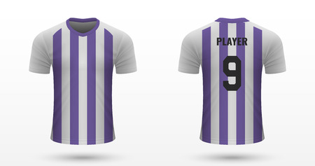 Realistic soccer shirt Valladolid, jersey template for football kit. Vector illustrationのイラスト素材