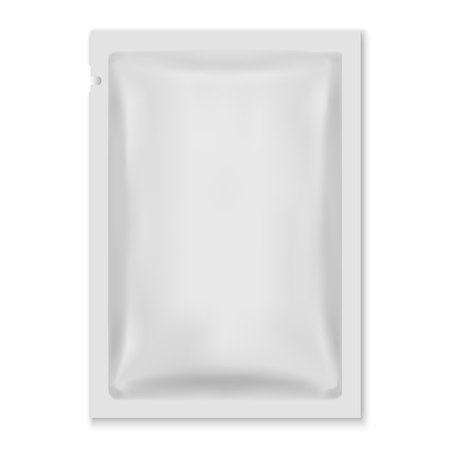 White Blank Foil Food Snack Sachet Bag Packagingのイラスト素材