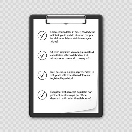 Realistic clipboard with checklist . Template for your designのイラスト素材