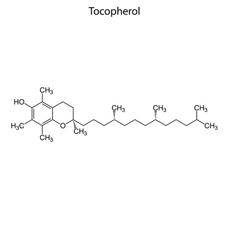 Skeletal formula of Tocopherol. Vitamin E  chemical molecule.のイラスト素材