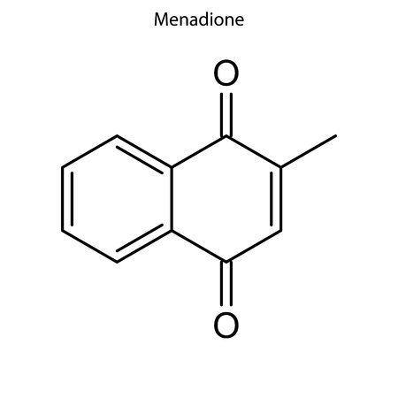 Skeletal formula of Menadione. Vitamin K 3  chemical molecule.のイラスト素材
