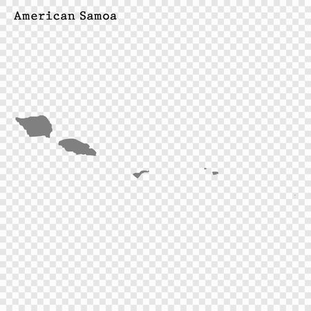 High Quality map of American Samoa is a state of United States with borders of the countiesのイラスト素材
