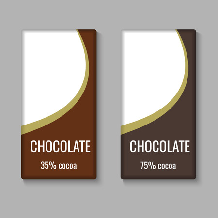 Realistic chocolate bar package template. Vector illustrationのイラスト素材
