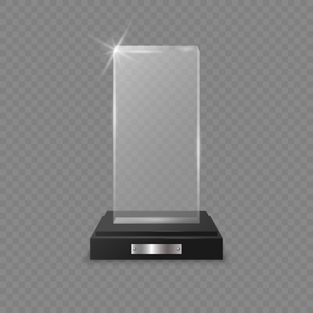 Glass trophy award on transparent background . Template for your designのイラスト素材