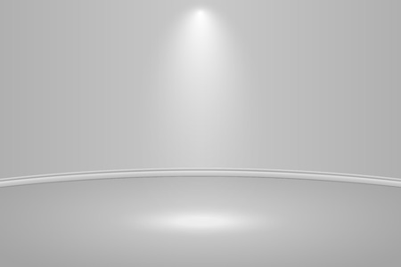 Empty white round studio room with lightのイラスト素材