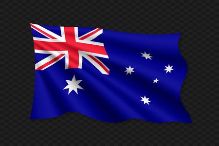 3D Waving Flag of Australia. Vector illustrationのイラスト素材