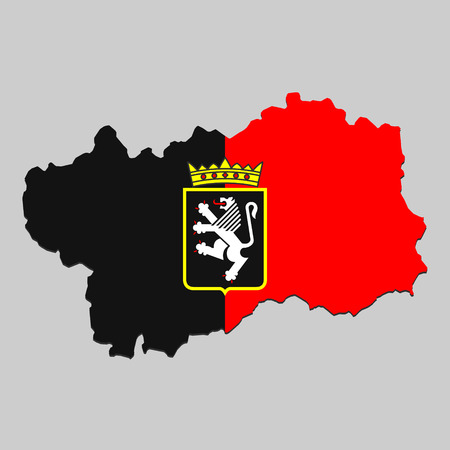 Map of AostaValley is a state Italy with flag. Vector Illustrationのイラスト素材