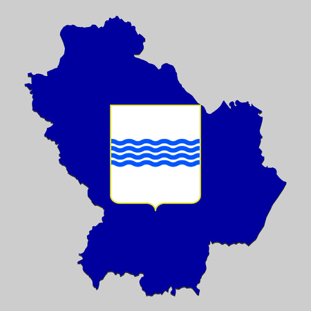 Map of Basilicata is a state Italy with flag. Vector Illustrationのイラスト素材