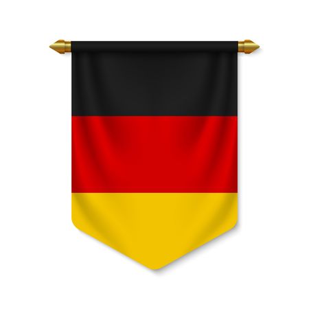3d realistic pennant with flag of Germany. Vector illustrationのイラスト素材