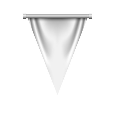 Empty 3D Pennant template. Blank flag. Realistic vector illustrationのイラスト素材