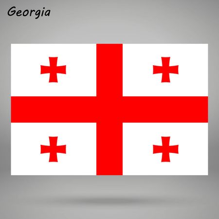 simple flag of Georgia isolated on white backgroundのイラスト素材