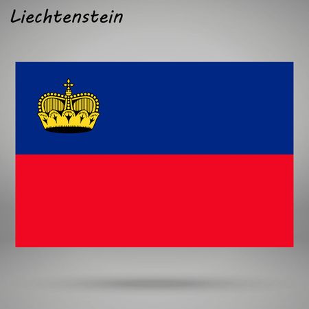 simple flag of liechtenstein isolated on white backgroundのイラスト素材