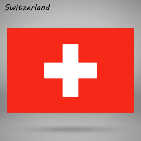 simple flag of Switzerland isolated on white backgroundのイラスト素材