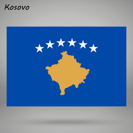 simple flag of Kosovo isolated on white backgroundのイラスト素材