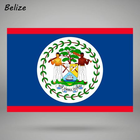 simple flag of Belize isolated on white backgroundのイラスト素材