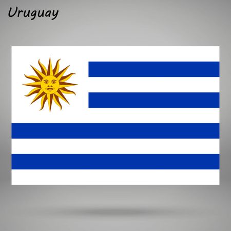 simple flag of Uruguay isolated on white backgroundのイラスト素材