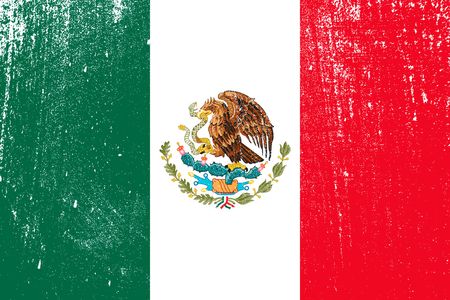 grunge styled flag of Mexico . Template for your design . Template for your designのイラスト素材