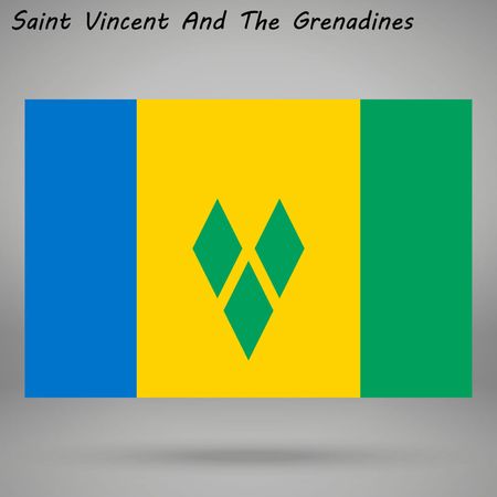 simple flag of Saint Vincent isolated on white backgroundのイラスト素材