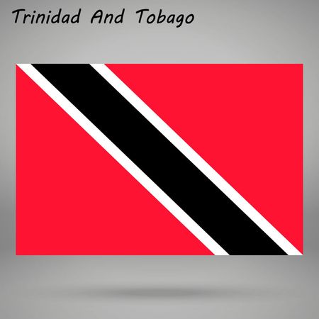 simple flag of Trinidad and Tobago isolated on white backgroundのイラスト素材