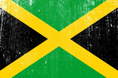 grunge styled flag of Jamaica . Template for your design . Template for your designのイラスト素材