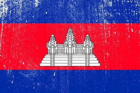 grunge styled flag of Cambodia . Template for your design . Template for your designのイラスト素材