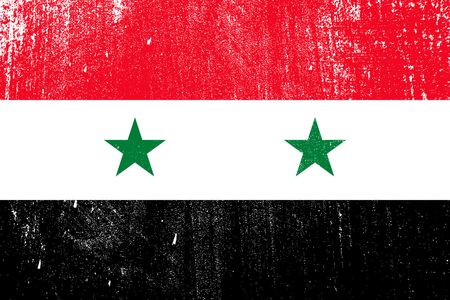 grunge styled flag of Syria . Template for your design . Template for your designのイラスト素材