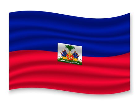 3D Waving Flag of Haiti . Template for your designのイラスト素材