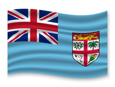 3D Waving Flag of Fiji . Template for your designのイラスト素材