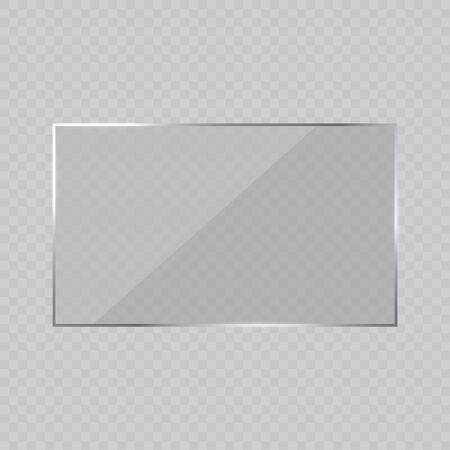 Glare glass frame on transparent background . Template for your designのイラスト素材