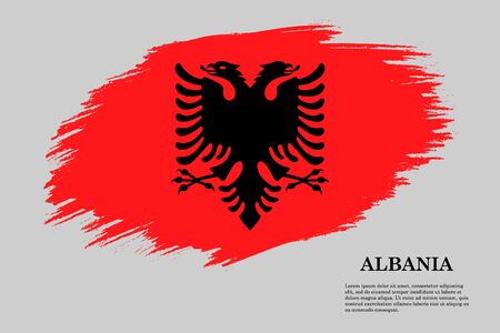 Brush stroke styled flag of Albania . Template for your designのイラスト素材