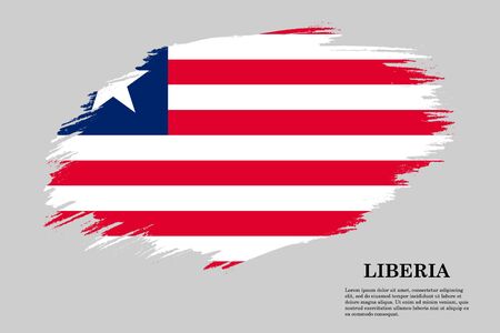 Brush stroke styled flag of Liberia . Template for your designのイラスト素材