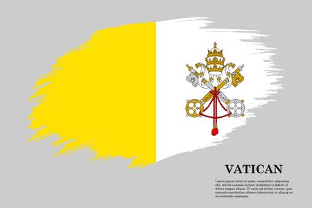 Brush stroke styled flag of Vatican . Template for your designのイラスト素材