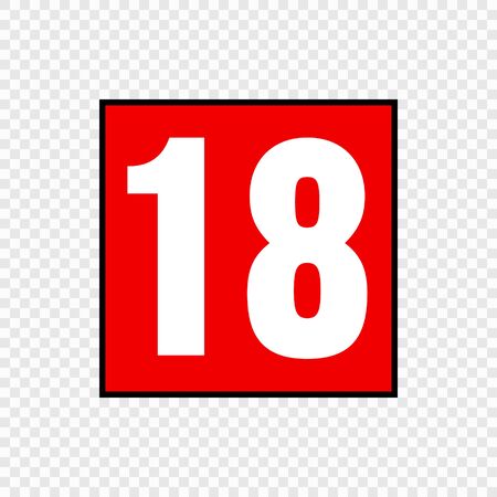 Video game content rating symbol. Suitable for ages 18 and overのイラスト素材