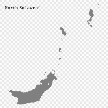 High Quality map of North Sulawesi is a province of Indonesiaのイラスト素材